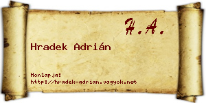 Hradek Adrián névjegykártya